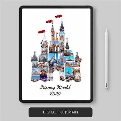 Disney Castle Canvas Wall Art - Custom Photo Collage of Disney World