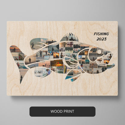 Fish Photo Collage: Customized Fishing Gift for Boyfriend
