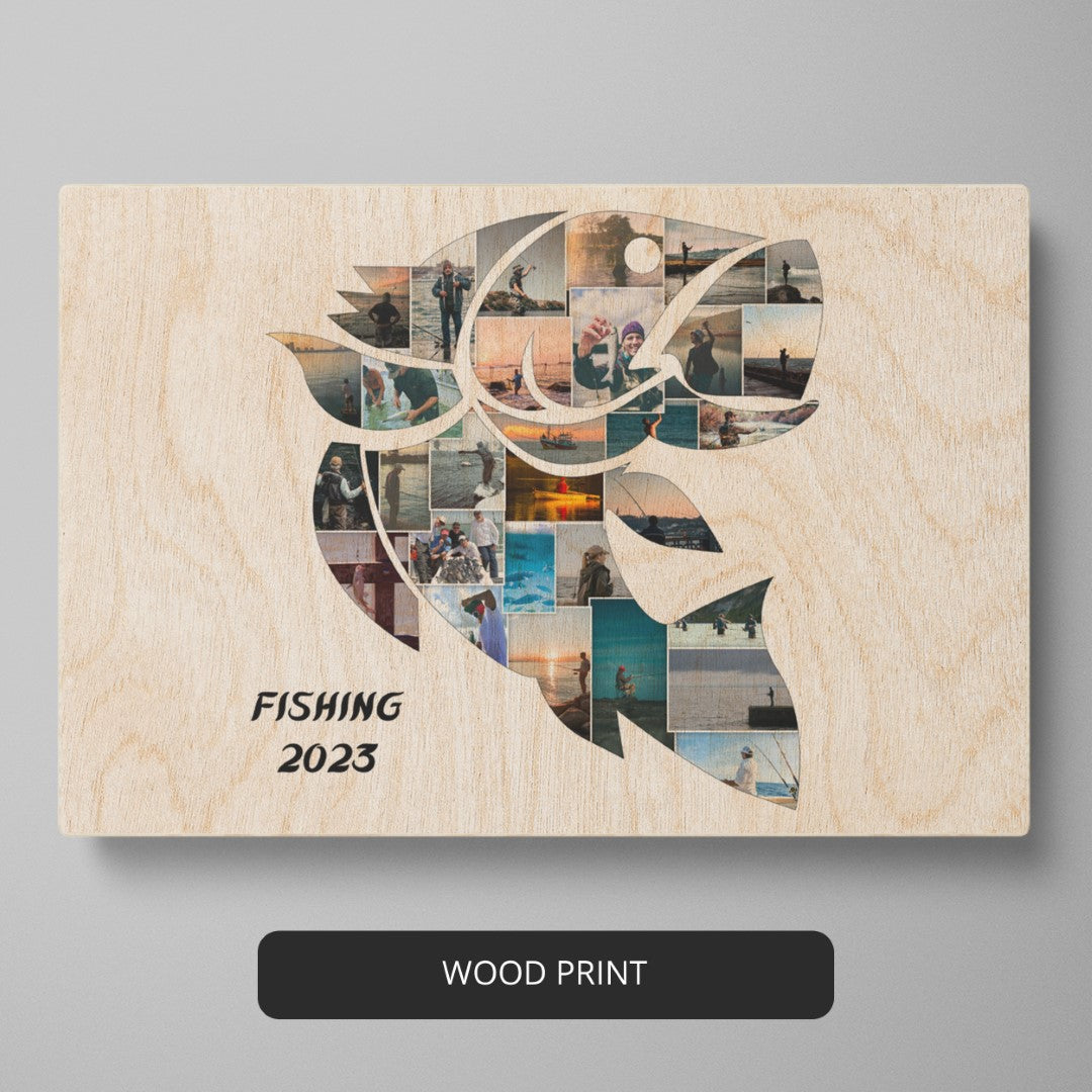 Gift for Fishing Lover: Personalized Fish Photo Collage for Avid Anglers