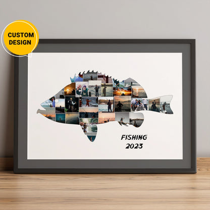 Personalized Fishing Gift: Customized Photo Collage for Fishing Enthusiasts
