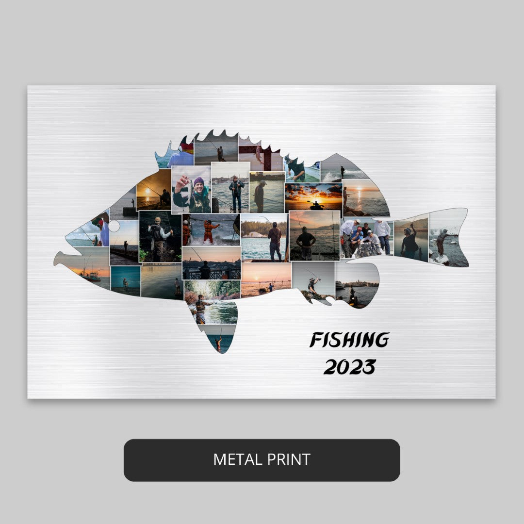 Perfect Gift for Fishing Lovers: Personalized Photo Collage with Fish Theme