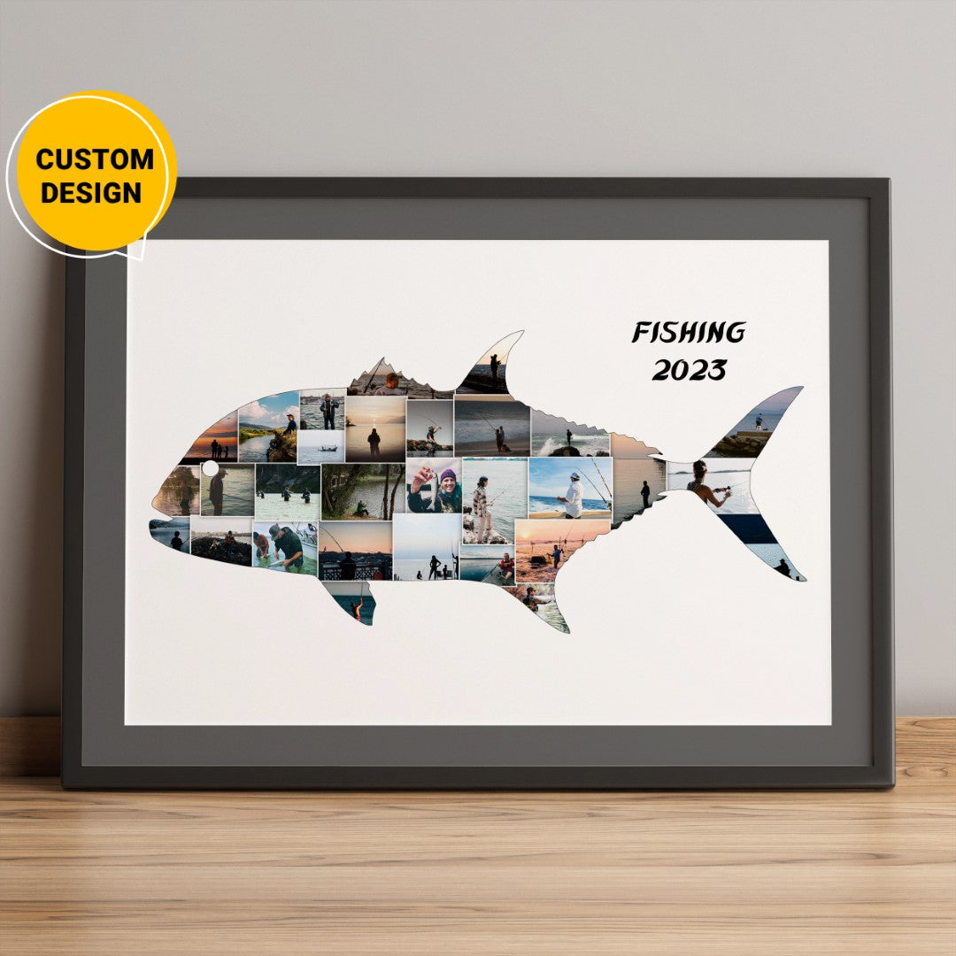 Personalized Fishing Photo Collage Gift For Boyfriend – CollagemasterCo