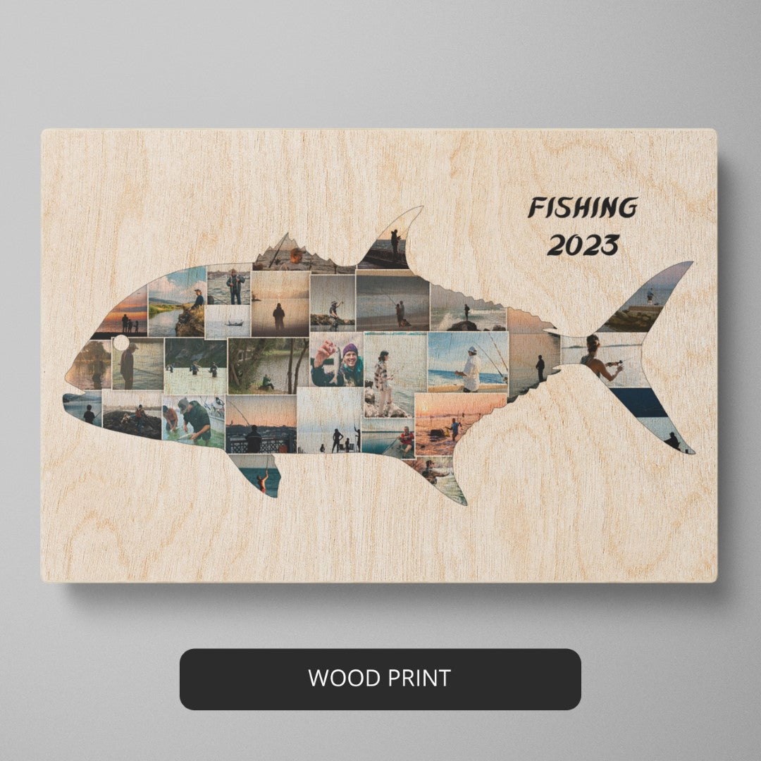 Gift Ideas for Fishing Lovers - Personalized Fishing Collage Artwork