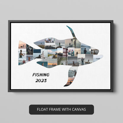 Fish photo collage - Unique fishing gifts for him, gifts for the fisherman