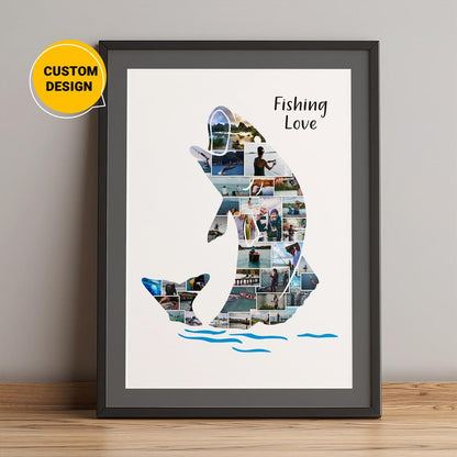 Personalized Bass Fishing Photo Collage: Unique Fish Wall Art