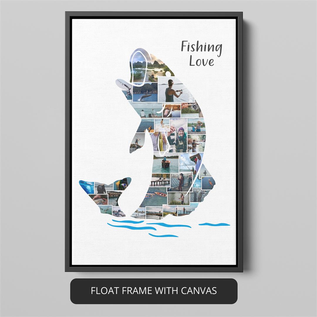 Custom Fishing Gift: Personalized Bass Fish Collage for Fishermen