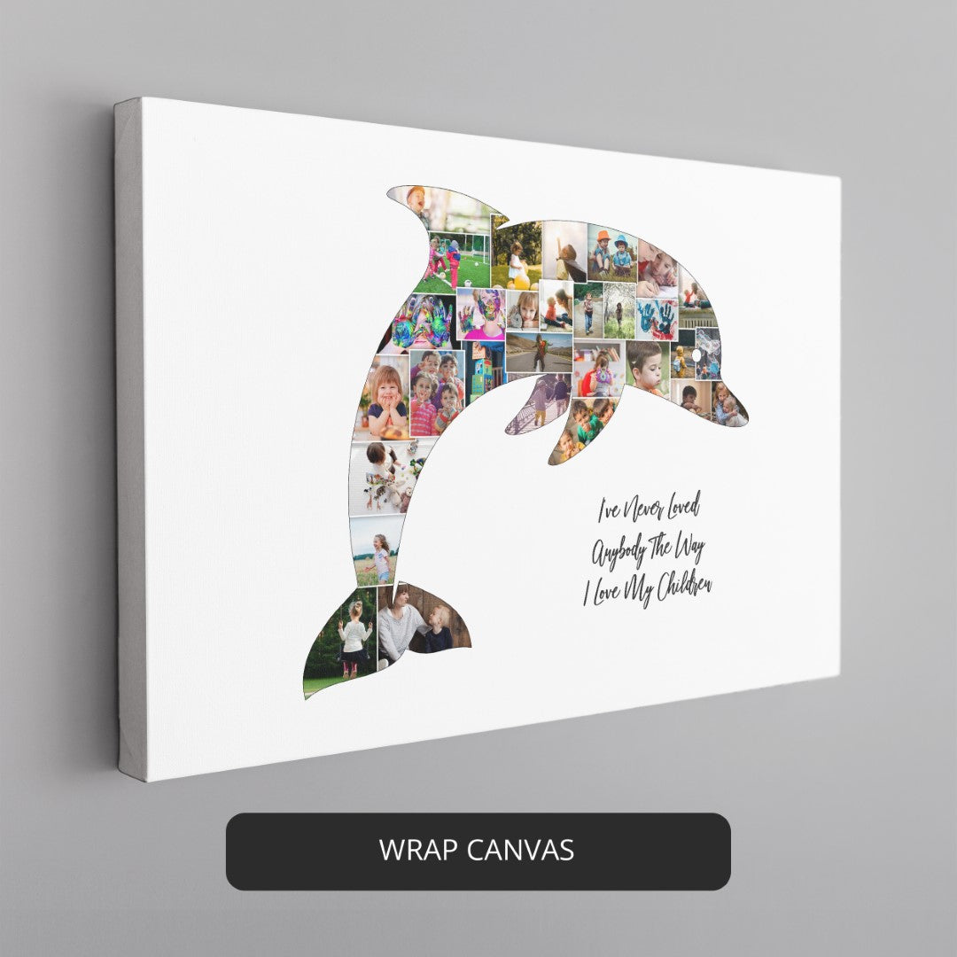 Dolphin Wall Art - Unique Personalized Dolphin Collage