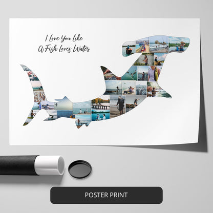 Hammerhead Shark Gifts: Custom Photo Collage for Fishing Lovers
