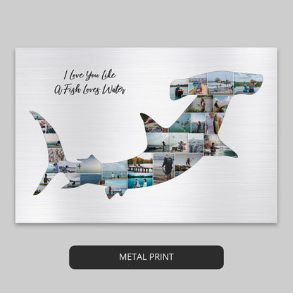 Fishing Gifts for Husband: Personalized Hammerhead Shark Collage