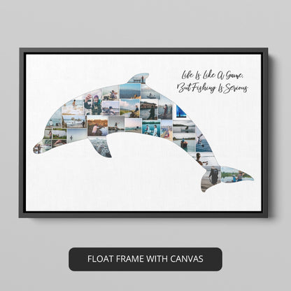 Dolphin Artwork: Exquisite Dolphin Collage for Wall Display