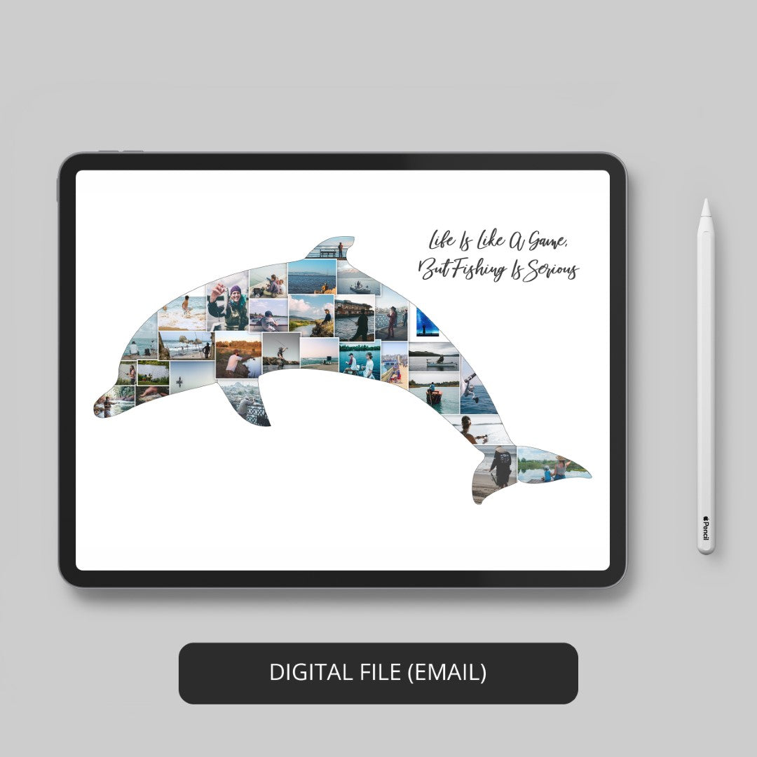 Dolphin Gifts for Him - Cherish Moments with Personalized Dolphin Photo Frame