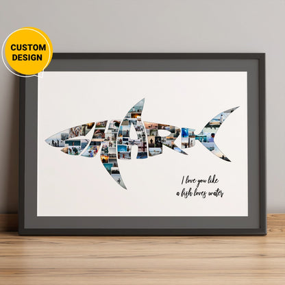 Personalized Shark Gifts: Unique Photo Collage for Shark Lovers