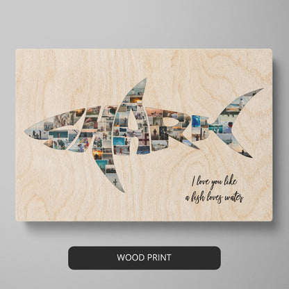 Fish Photo Collage: Perfect Gift for Shark Lovers and Fishing Enthusiasts