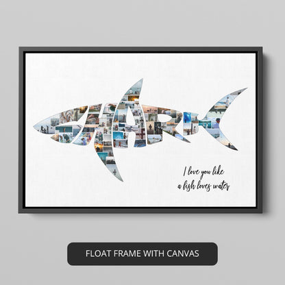 Custom Fishing Gifts: Shark Themed Photo Collage for Fishing Lovers