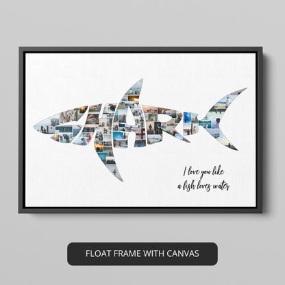 Custom Fishing Gifts: Shark Themed Photo Collage for Fishing Lovers