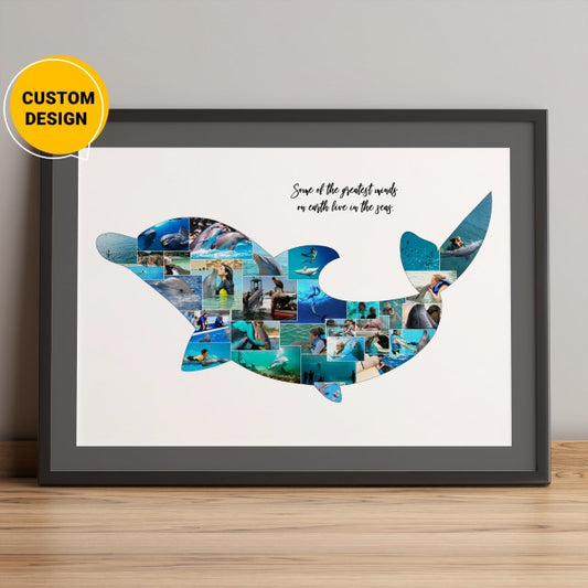 Personalized Dolphin Photos Collage: Unique Dolphin Gifts for Her"