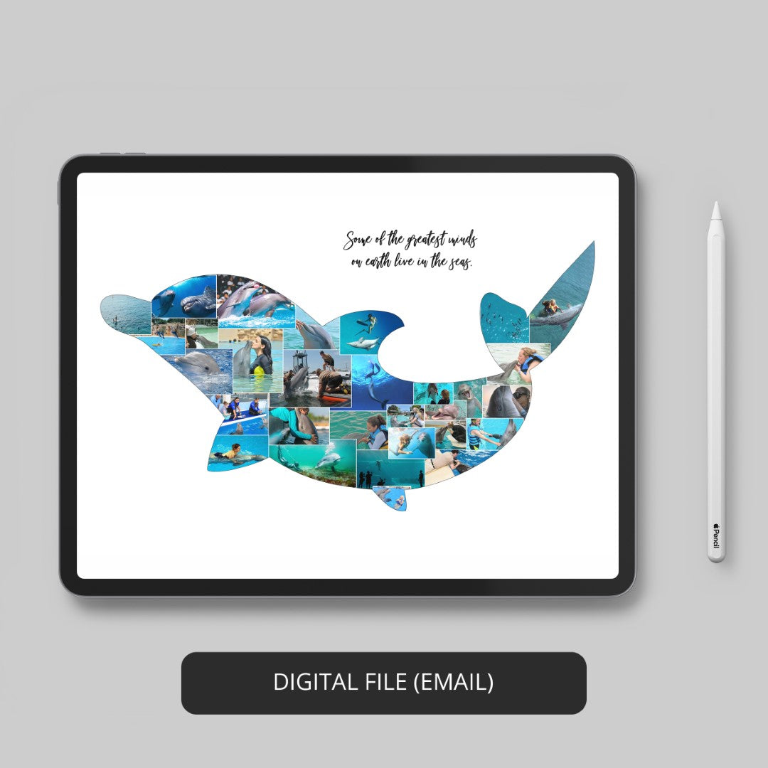 Express Your Love for Dolphins: Fish Canvas Art Collage as a Gift