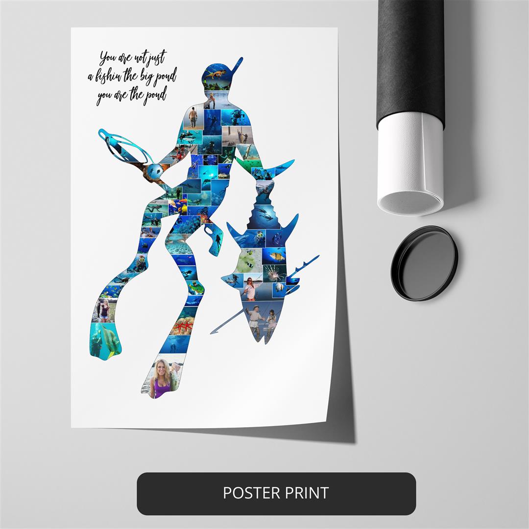 Scuba Diving Gifts: Custom Fish Photo Collage for Diving Enthusiasts
