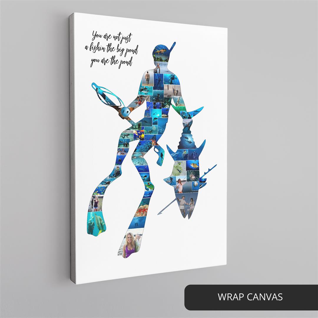 Scuba Gifts: Personalized Fish Photo Collage for Diving Enthusiasts
