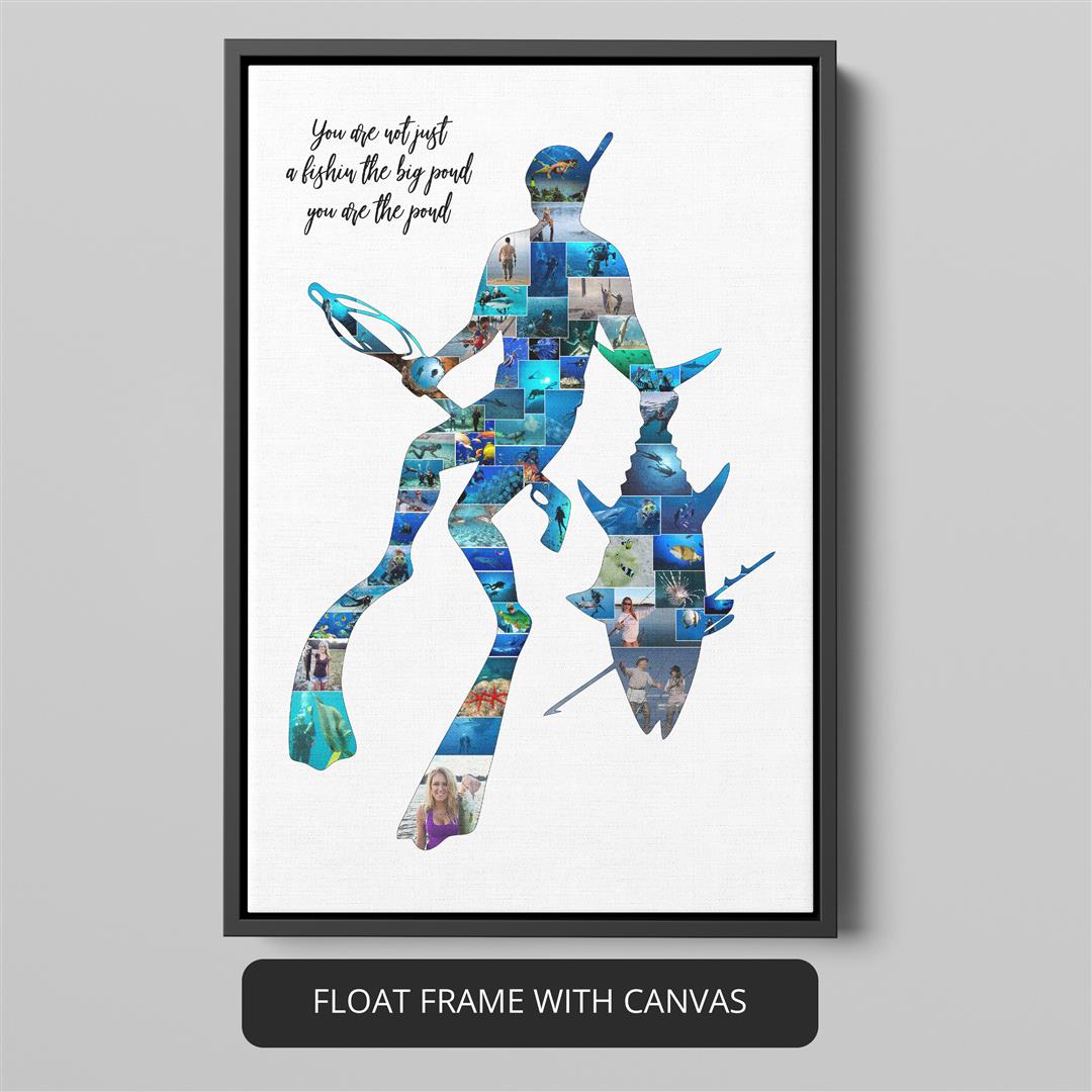 Fishing Lover Gifts: Personalized Fish Photo Collage for Fishermen