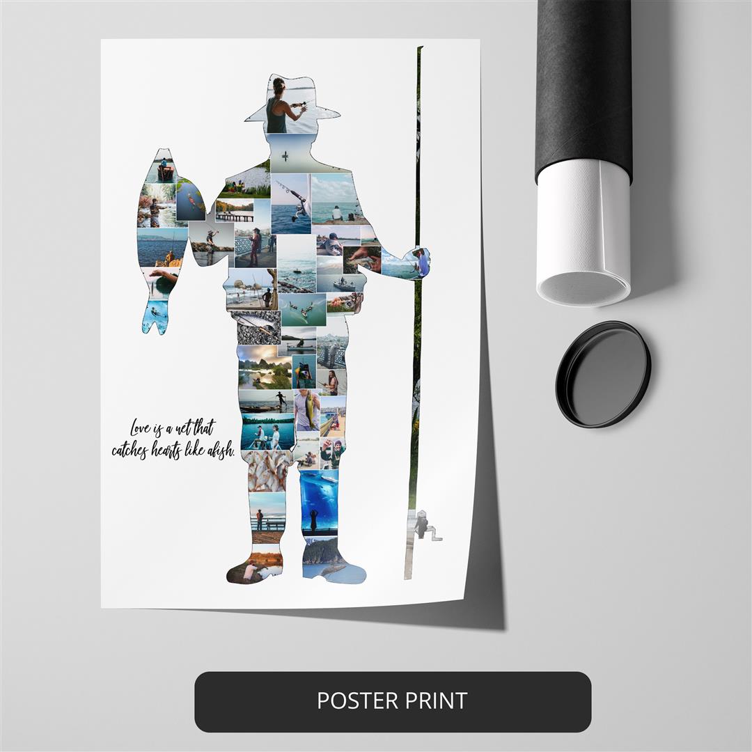 Fishermen Unique Fishing Photo Collage Gift For Men