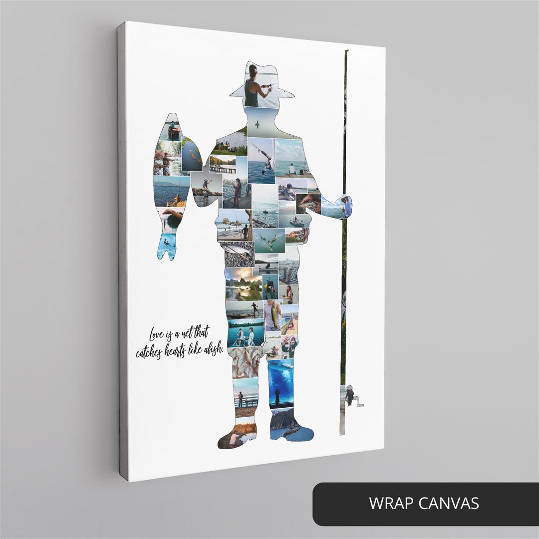 Fisherman Gifts - Personalized Photo Collage for Fishing Enthusiasts