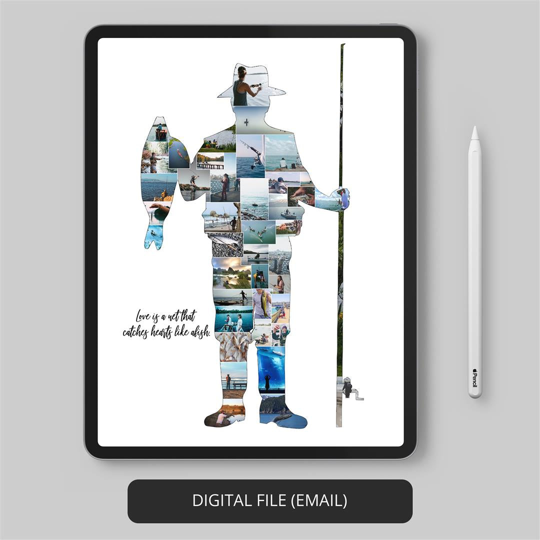 Fishing Gift Ideas - Personalized Photo Collage for Men Who Love Fishing