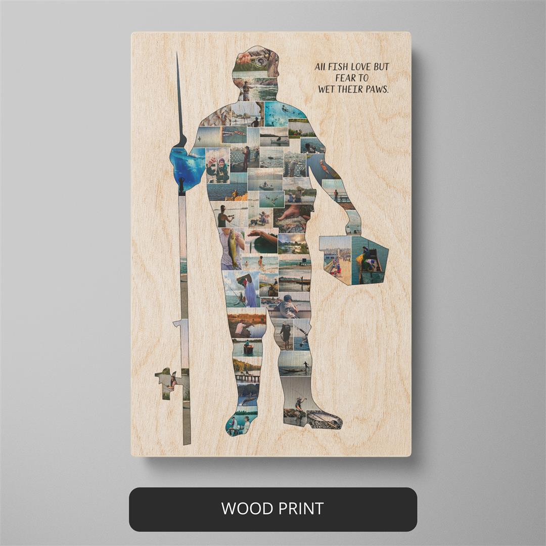 Unique Gifts for Fishermen - Custom Fishing-Themed Photo Collage