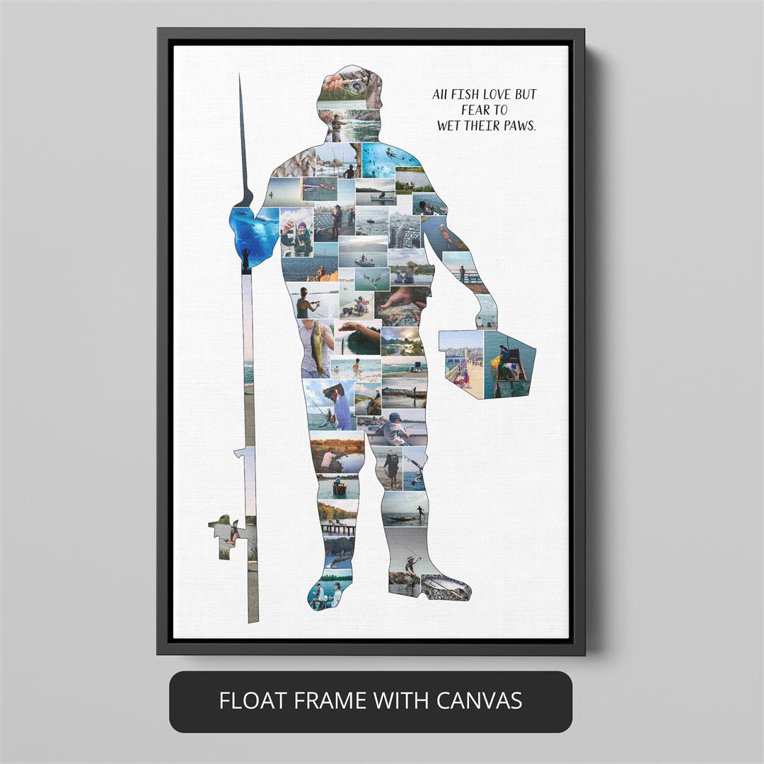 Custom Fishing Gifts - Personalized Photo Collage for Men who Love Fishing