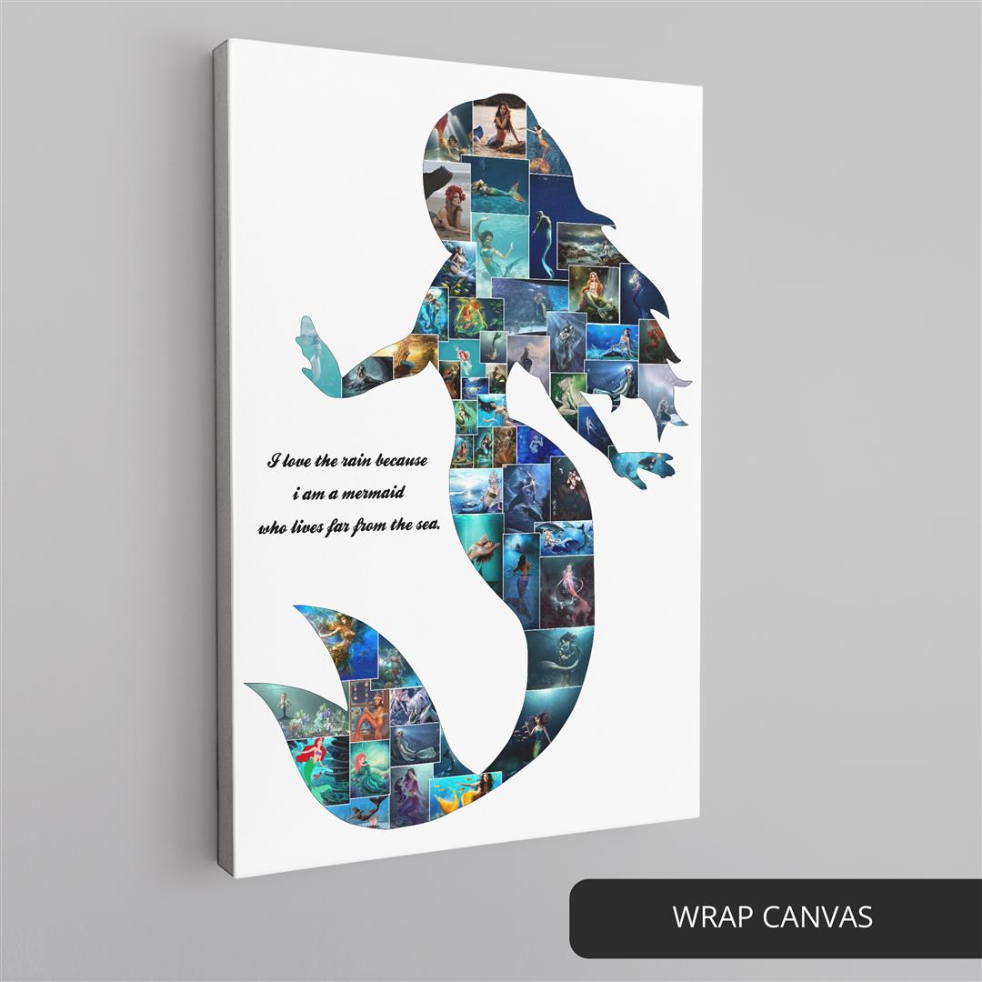 Mermaid Gifts for Women: Personalized Mermaid Photo Collage - Customized and Memorable