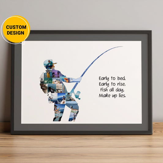 Fishing Photo Collage, Fishing Gifts, Fishing Rules Canvas, Christmas Gift  For Fisherman, Fishing Gifts For Men - Stunning Gift Store