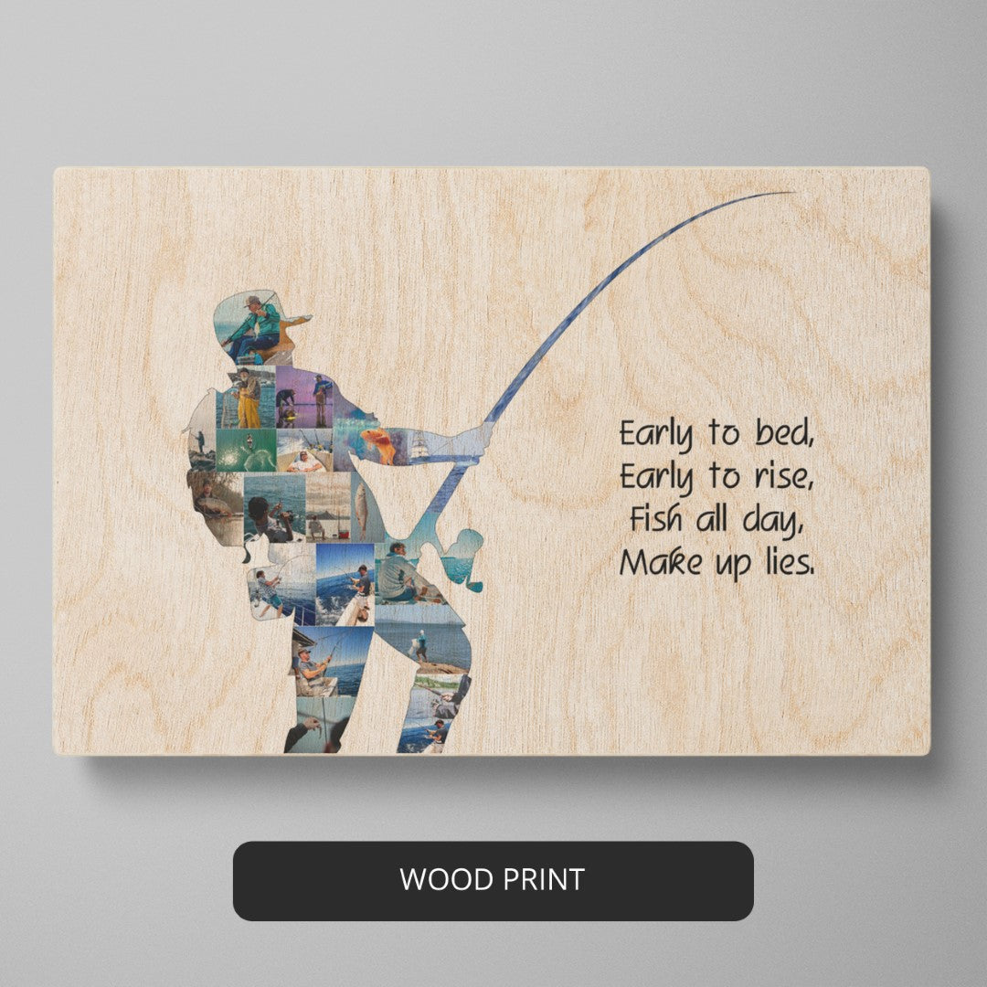 Gifts for the Fisherman: Personalized Photo Collage with Fishing-themed Miniatures