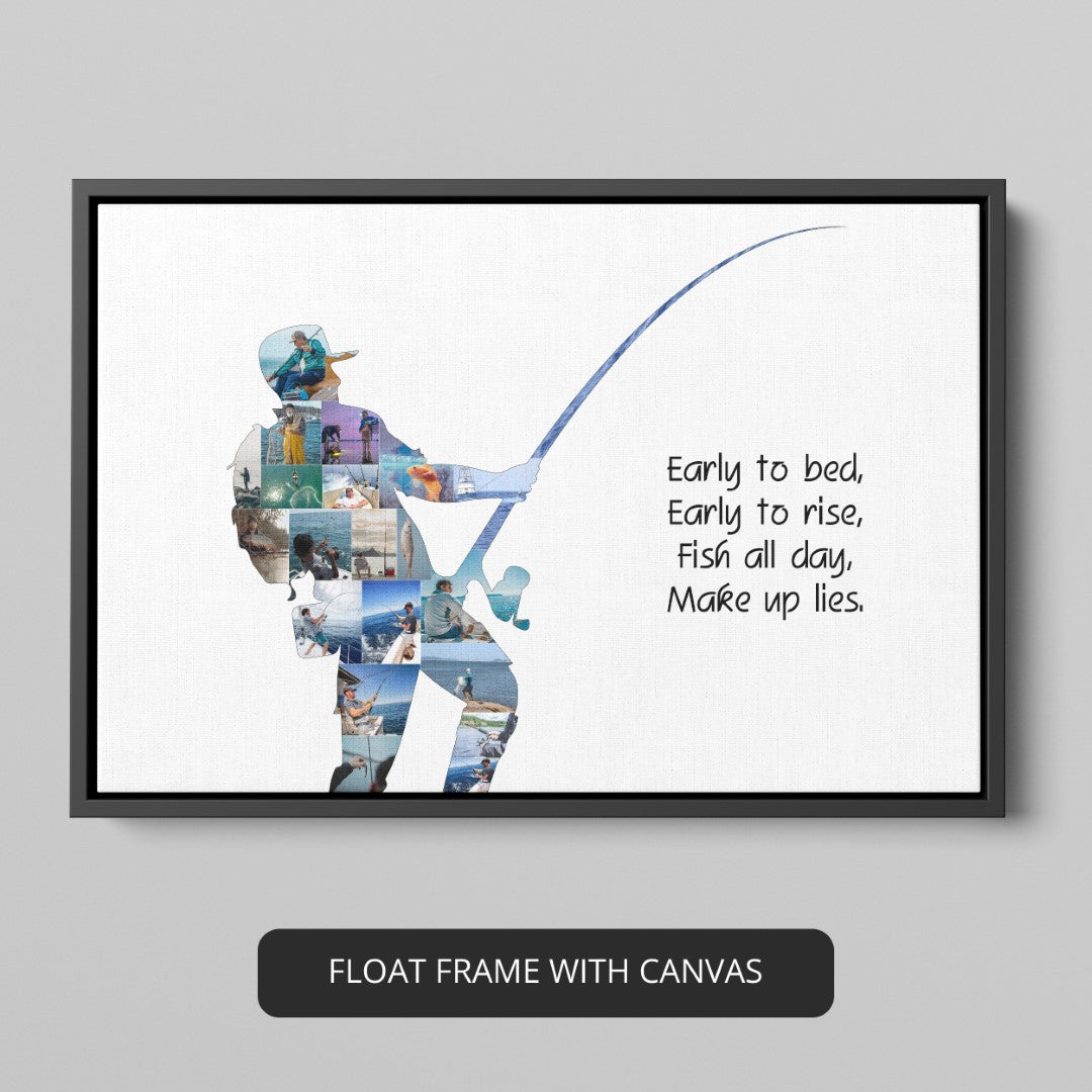 Fish Canvas Art: Personalized Photo Collage, an Ideal Fishing Lover Gift