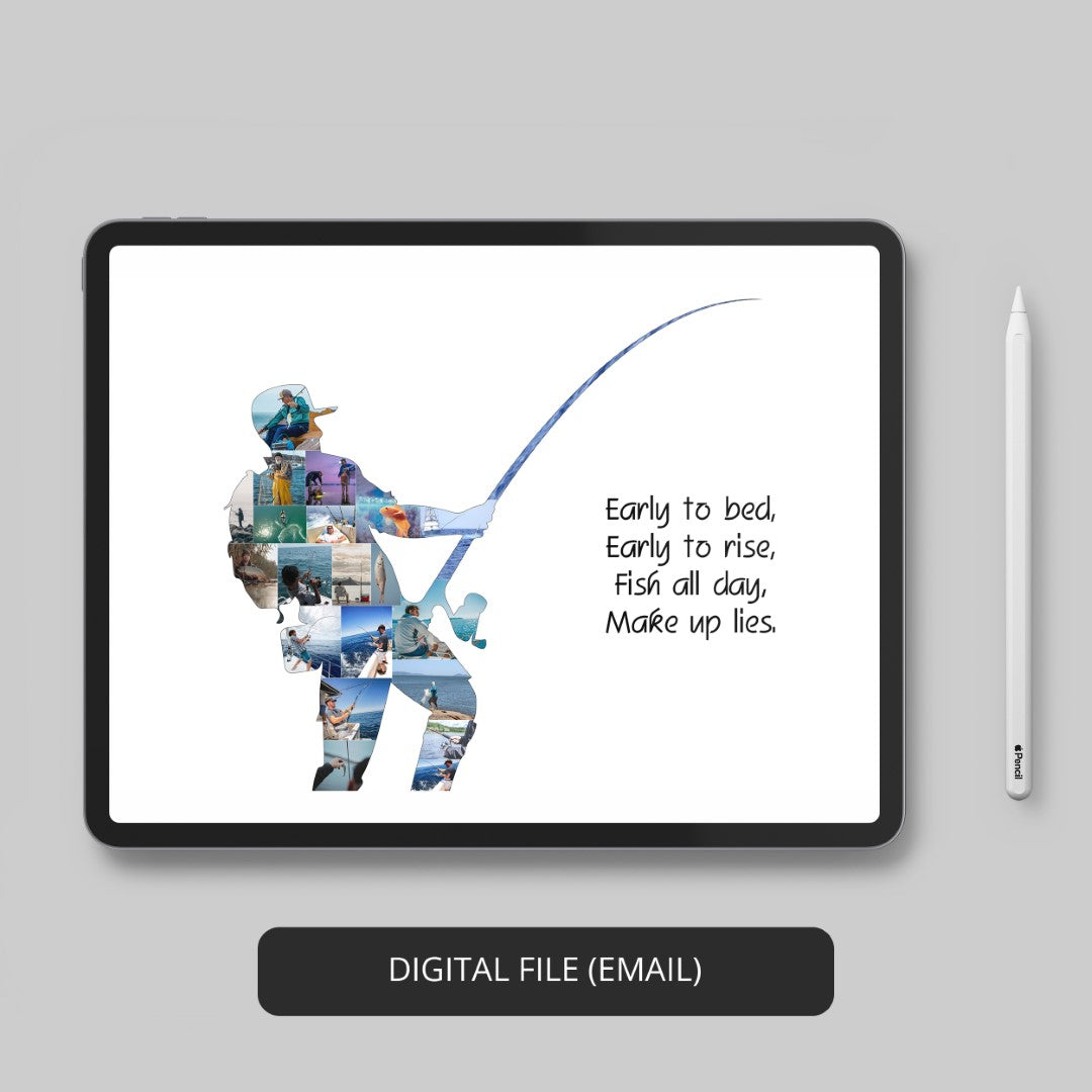 Unique Gifts for Fishermen: Customized Photo Collage with a Fishing Theme
