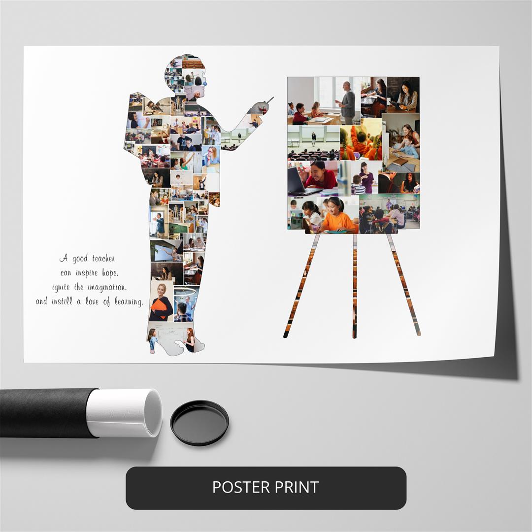 Unique Graduation Gift Ideas: Personalized Photo Collage for Male Math Teachers