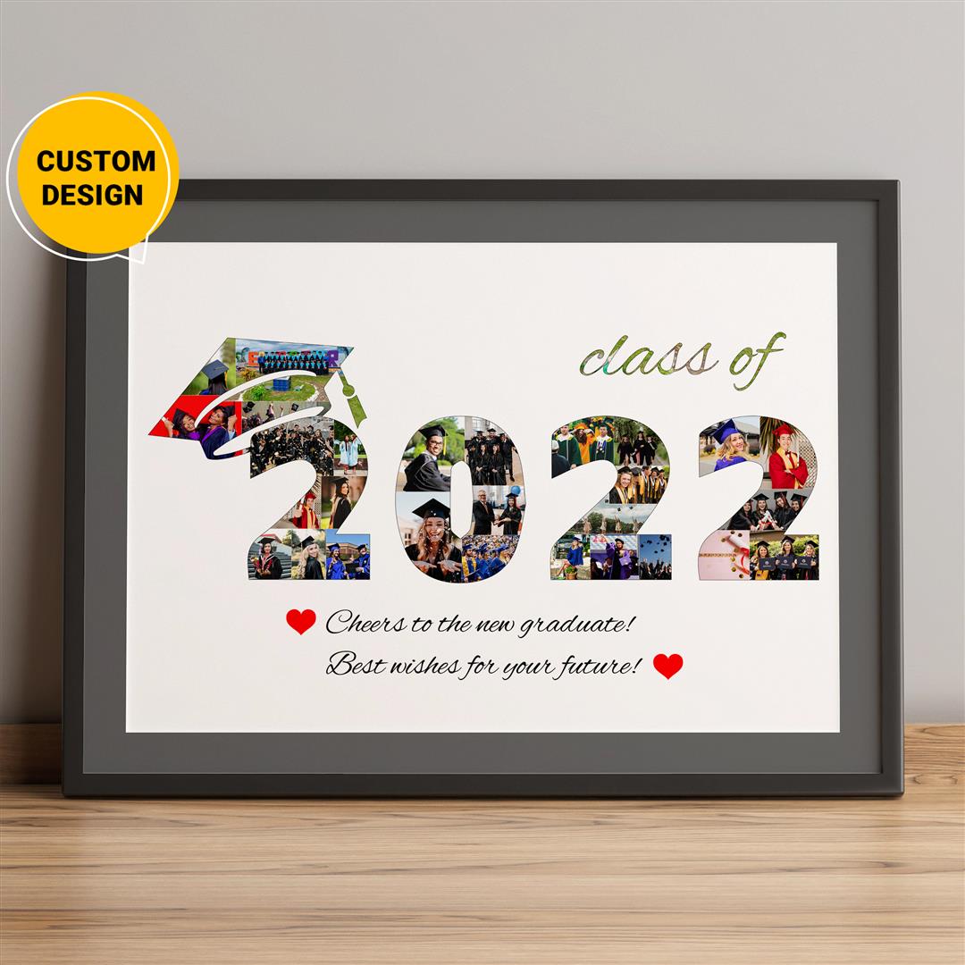 Custom Personalized Photo Collage - Class of 2022 Graduation Gift