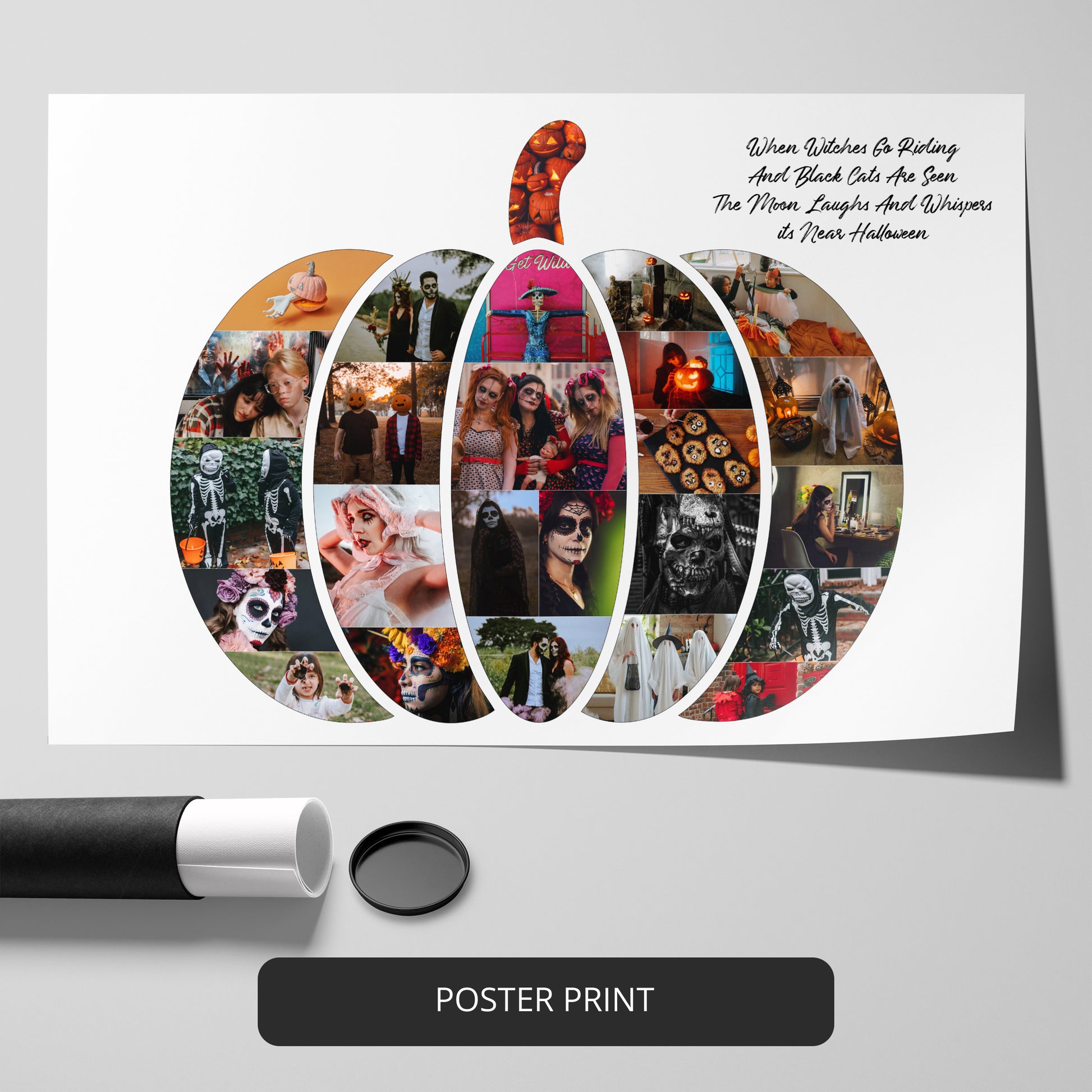 Cute Pumpkin Gifts: Customizable Photo Collage for Halloween