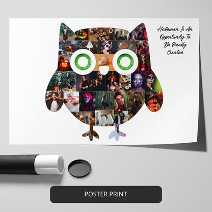 Halloween Owl Gift Ideas - Customized Photo Collage for Owl Lovers