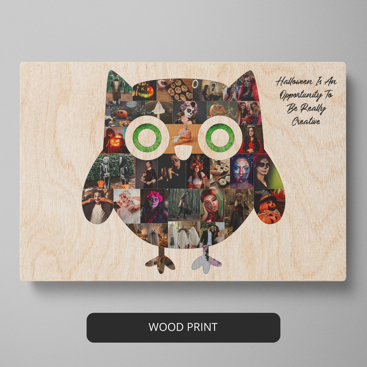 Gifts for Owl Lovers - Customizable Halloween Owl Photo Collage