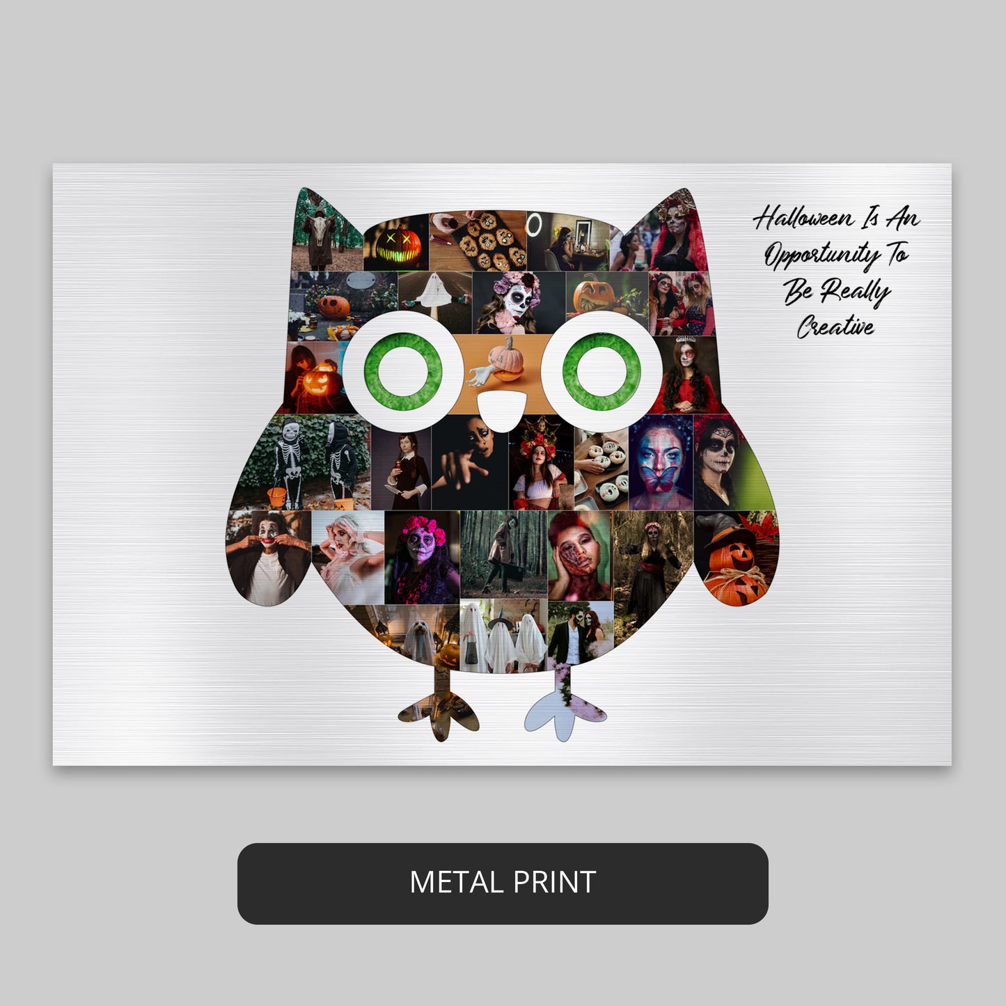 Owl Gift Ideas for Her - Personalized Halloween Owl Photo Collage