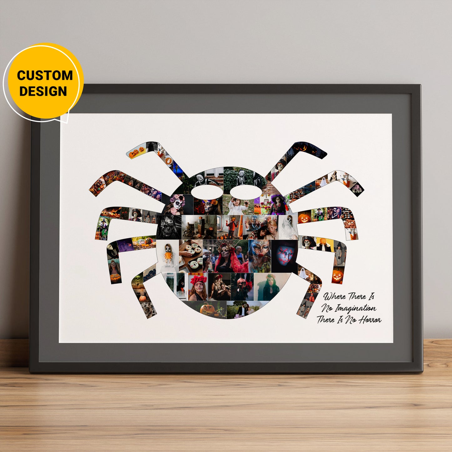 Personalized Halloween Spider Decor Collage - Unique Spider Home Decor