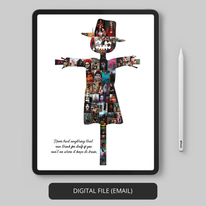 Halloween gift ideas: Custom photo collage with a spooky scarecrow theme