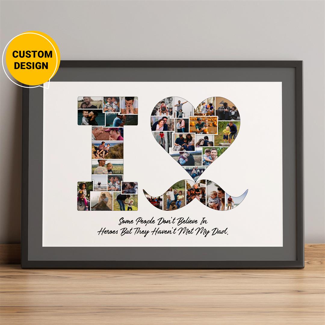 Personalized Photo Collage - Birthday Gift for Father - Customized Father's Day Present