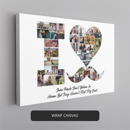 Birthday Gifts for Father from Daughter - Dad Wall Art - Personalized Photo Collage