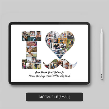 Create Lasting Memories - Personalized Photo Collage - Unique Birthday Gift for Father