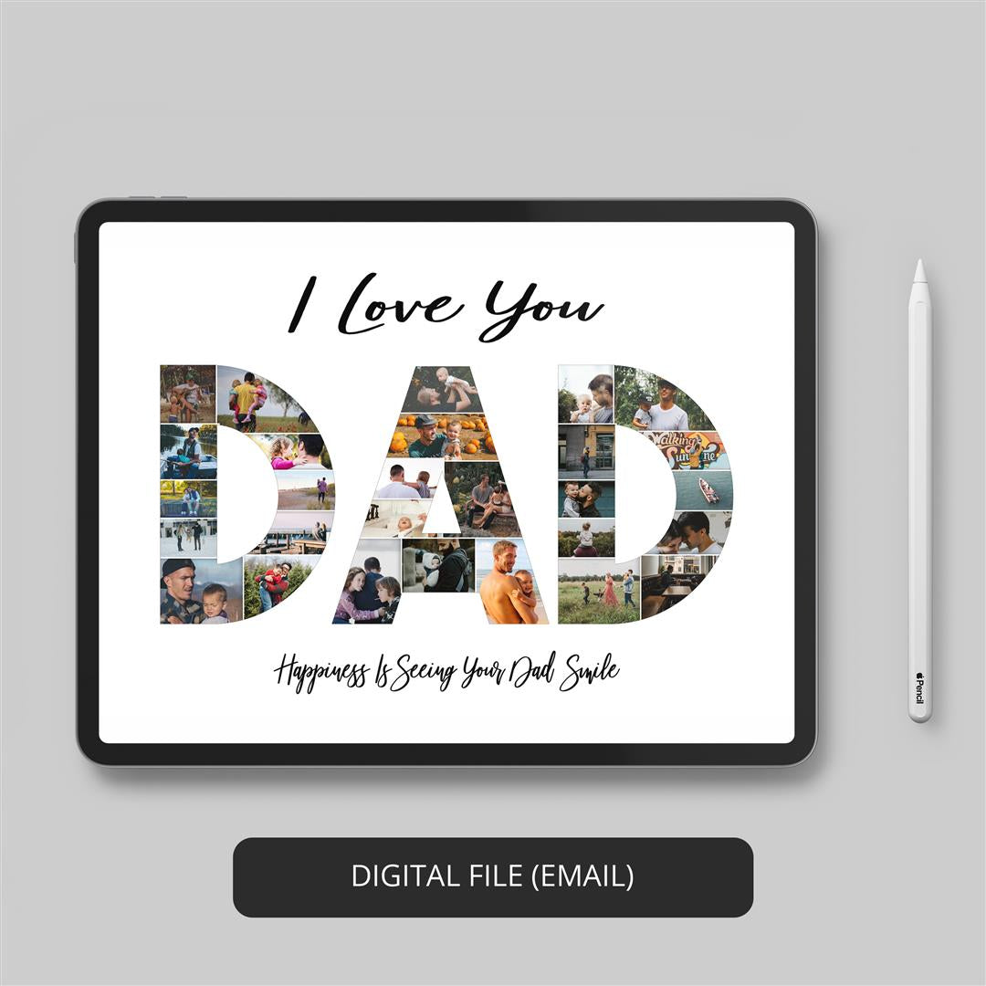 Express Your Love with Dad Word Art: Custom Photo Collage