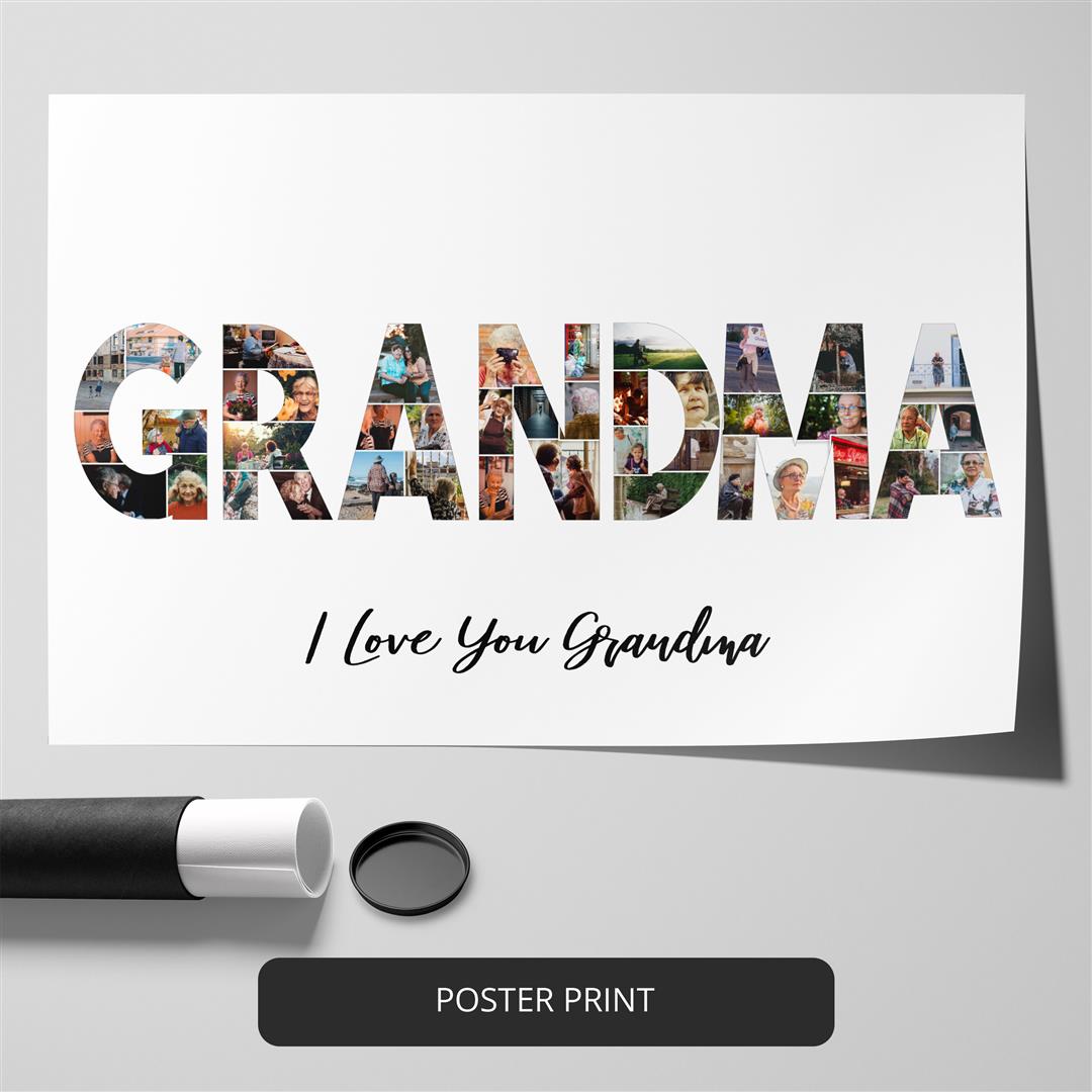 Unique personalized gifts for grandma - Grandma photo collage