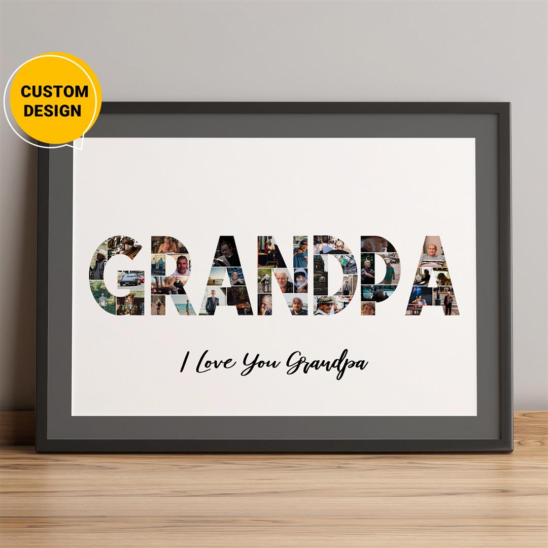 Personalized Grandpa Gifts: Unique Photo Collage for Grandpa