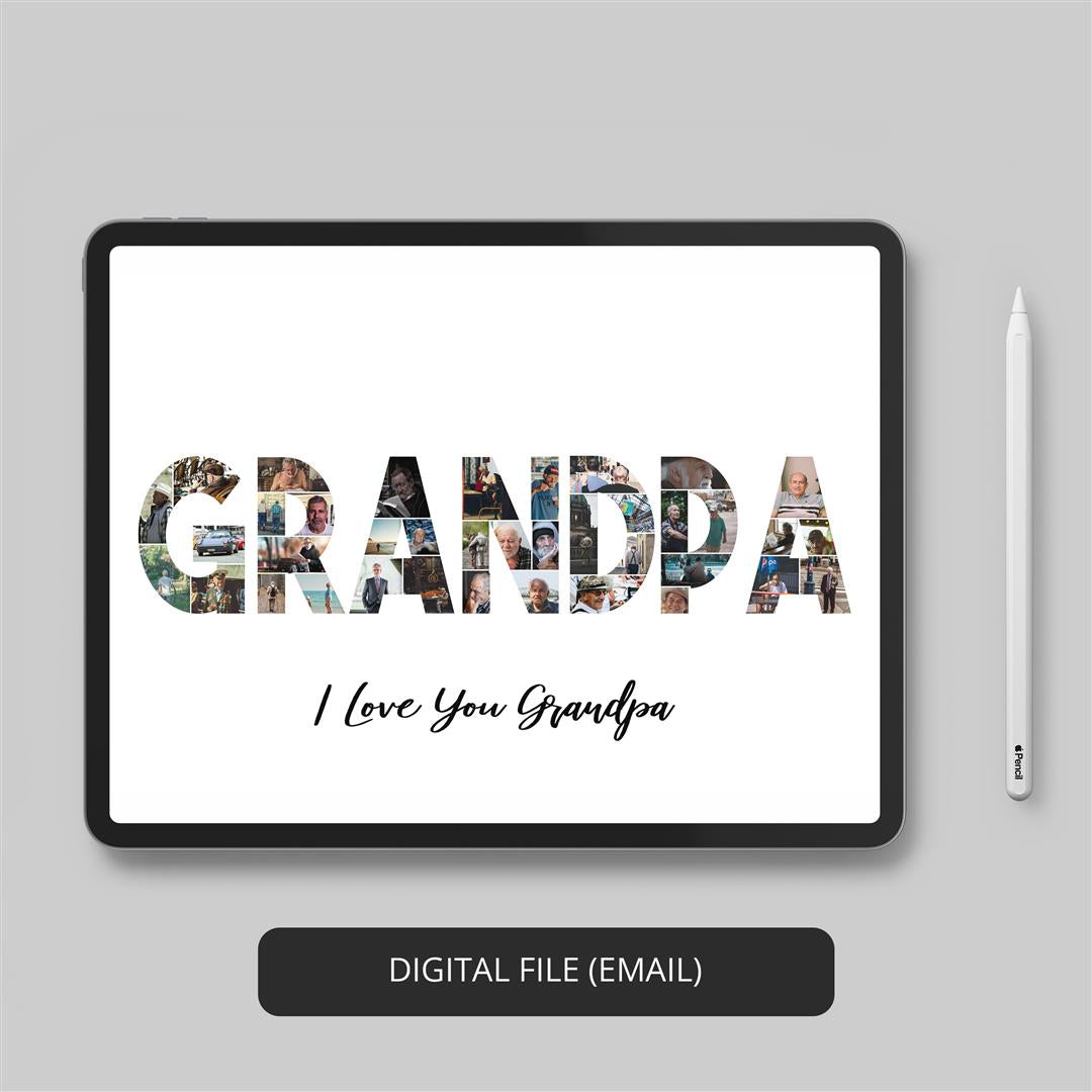 Grandpa Art: Showcase His Love with a Personalized Photo Collage on Canvas