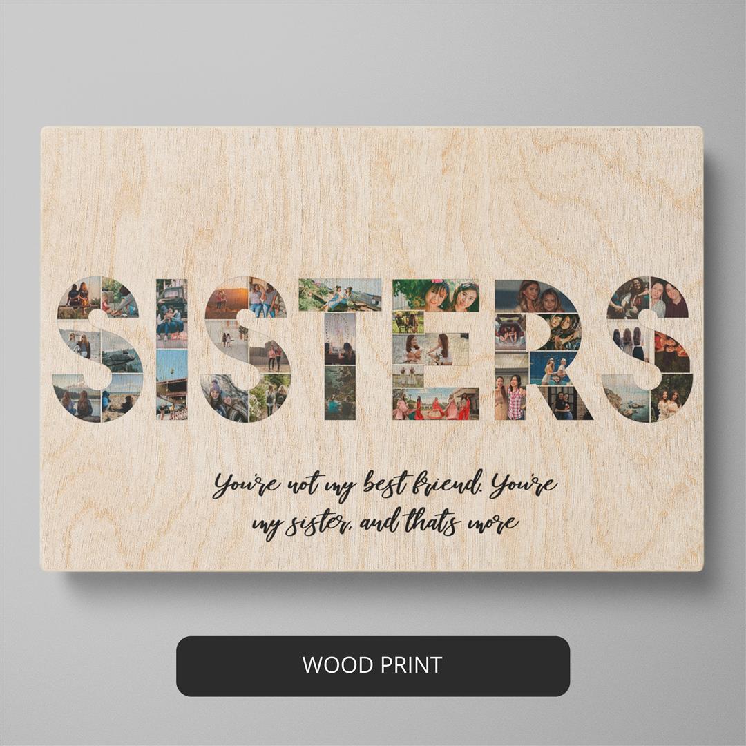 Sister wall art: Personalized photo collage for a beautiful home decor